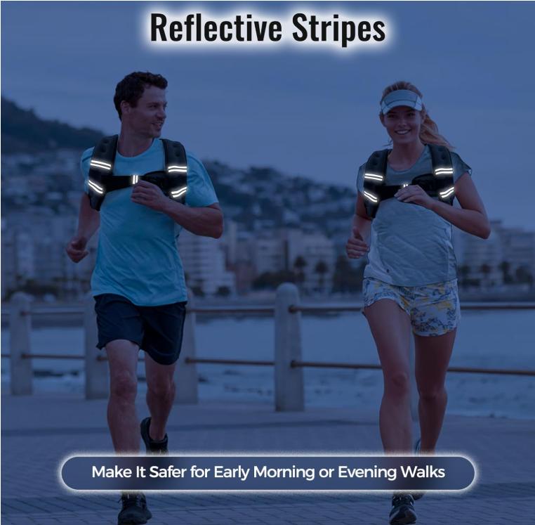 Weighted Vest for Women & Men with Reflective Stripe & Adjustable Buckle, Comfortable & Durable Vest for Walking, Running & Training