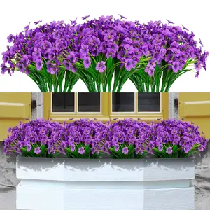 22 Bouquets Artificial Flowers, Vibrant Faux Flowers, UV Resistant Silk Plants, Decorative Outdoor Garden Decor, Non-Fading Plastic Shrubs, Home Patio Yard Decoration