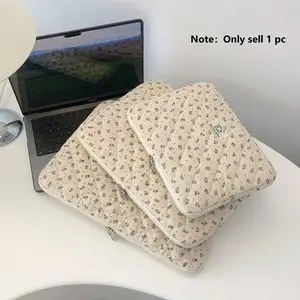 Flower Print Tablet Laptop Bag 11-15 Inch Casual Briefcase Laptop Sleeve Computer Carrying Bag For MacBook Air Pro iPad 11th 10th Air Pro