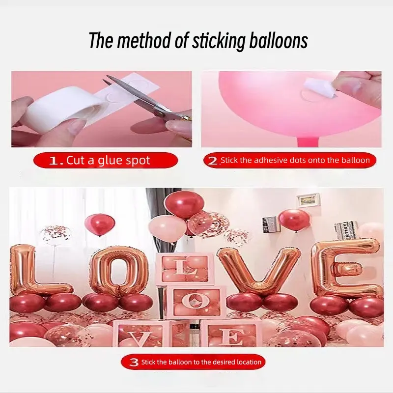 2-Pack Balloon Glue Dots, Masking Tape, Festival Supplies, Round Dot Adhesive Stickers, Balloon Glue Invisible Double-Sided Glue Particles, Sticky Adhesive