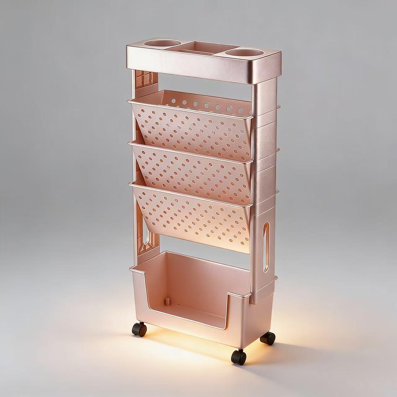 Five-tier rolling side storage cart for desks, multi-layer rolling file organizer, large-capacity book and magazine stand, desktop bookshelf, freestanding desk rolling cart, rolling file cabinet/shelf, movable folder storage cart—suitable for home offices Five-tier rolling side storage cart for desks, multi-layer rolling file organizer, large-capacity book and magazine stand, desktop bookshelf, freestanding desk rolling cart, rolling file cabinet/shelf, movable folder storage cart—suitable for home offices