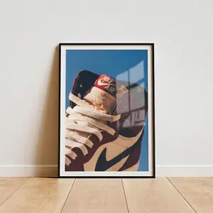 [ UNFRAMED POSTER - SALE UP TO 45% ] Basketball Sneaker Poster, Retro Shoe Wall Art, Streetwear Room Decor Gift