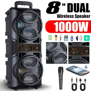 Portable Wireless Bluetooth Speaker with Subwoofer, Karaoke Professional Speaker, TF/USB/AUX/FM Multi-Function Interface, Best Companion for PA System/Outdoor/Home/Party, Outdoor Sports Disco KTV Square Dance Holiday Gift Christmas Atmosphere