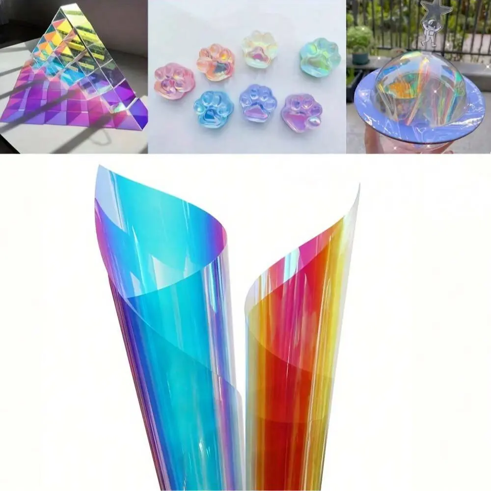 Resin Jewelry Material Rainbow Laser Paper, DIY Craft Supplies, Perfect for Making Epoxy Resin Artworks, 1 Piece