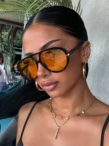 Fashionable Double Bridge Frame Glasses, Perfect for Festive Occasions, Parties, and Outdoor Activities, Stylish Eyewear for All Events, Trendy Beach Eyewear
