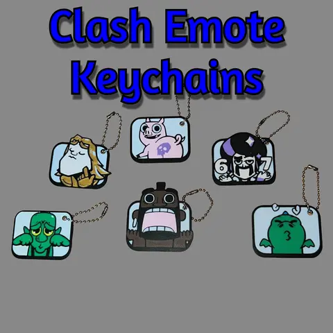 Clash Emote Keychains - Fun & Unique Gift for Gamers - Perfect for Organizing Keys & Starting Conversations