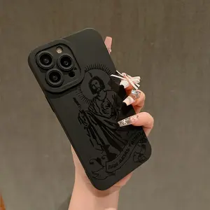 Creative Decorative Phone Case Compatible with iPhone 13 Pro Max iPhone 15 Pro iPhone 17 Pro Max, 1 Count Shockproof Phone Protective Cover for Fall, Phone Accessories, Vintage