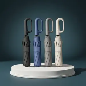 Foldable Auto Travel Umbrella - 42inch 10 Ribs Wind Resistant, Ring Buckle Lightweight Open Close