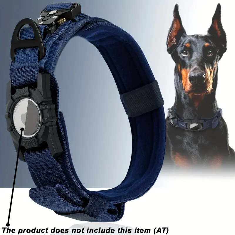 Tactical Nylon Dog Collar with GPS Holder, Adjustable Military-Style Collar for Dogs, Heavy-Duty Training Collar for All Breeds, Heavy Duty Collar | Secure Fit Collar | Adjustable Colla