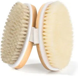 Brushing Body Brush 2 Pack  Natural and Soft Bristle Shower Brush  Body Cleaning Lymphatic Drainage Improve Circulation