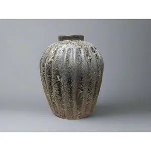 Terracotta Ribbed Vase