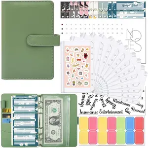 Organizer for ,44 PCS Budget Binder with  Saving Challenge Expense Sheets, A6 Refillable 6 Ring Faux Leather Budget Book,  Envelopes for Budgeting for  Office School