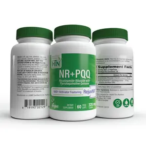Health Thru Nutrition NR+PQQ for Energy & Anti-Aging 300mg NR + 20mg PQQ NAD+ Booster Vegan 60 Caps Antioxidant Supplement