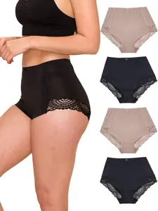 Womens Briefs Underwear Scrunch Butt Small to Plus Size Multi-Pack Nylon Panties Lace Panty