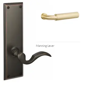 Emtek C5110.RA.HA Concealed Fastener Passage , Square Rosette , R-Bar Stem , Hammered Handle