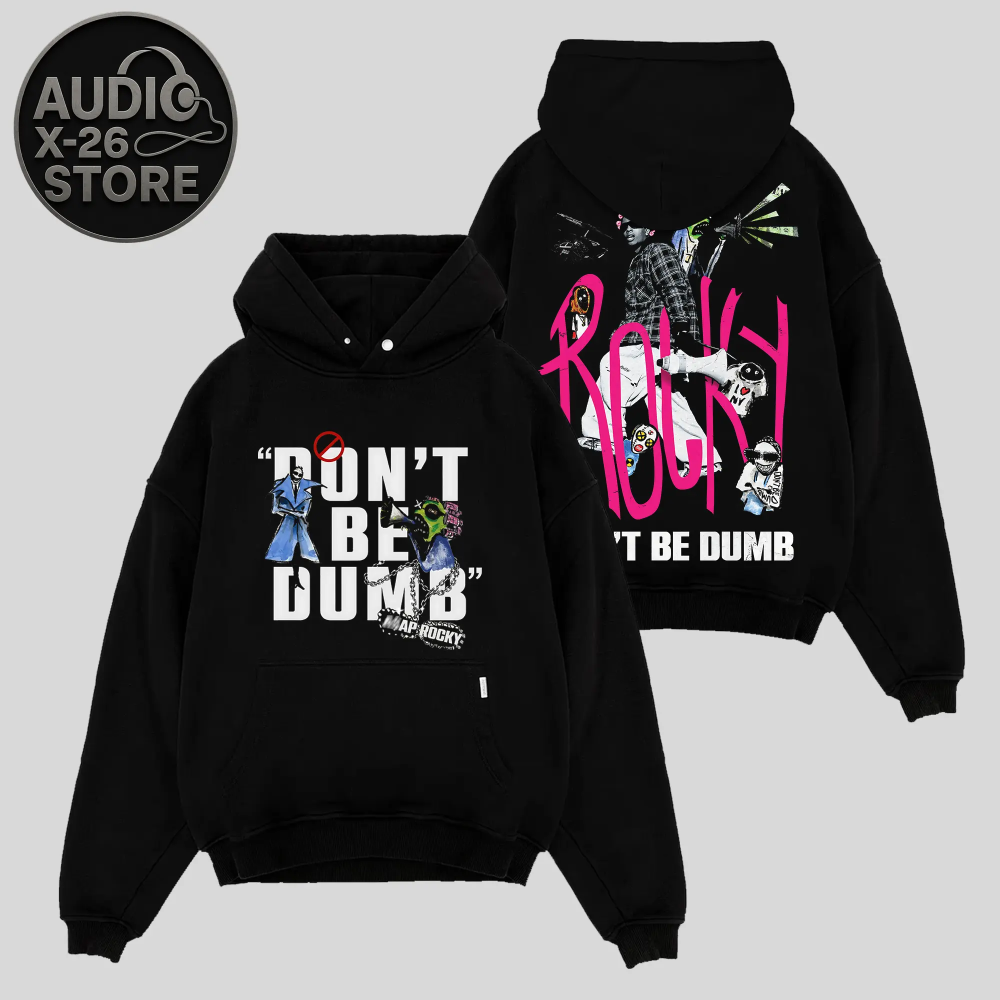 Asap R - Don't Be Dumb Graphic For Asap Mob Fans High-Quality Cotton Hoodie T-Shirt, Rakim Athelaston Mayers Fan Graphic Tee, Don't Be Dumb Album Merch Streetwear Graphic Shirt, Gift for Hip-hop Fans Vintage