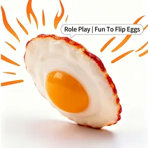 Squishy Realistic Fried Egg Squeeze Ball | Water Burst Fidget Toy, Stress Relief Fake Egg Play, Fun Decompression for Kids & Adults