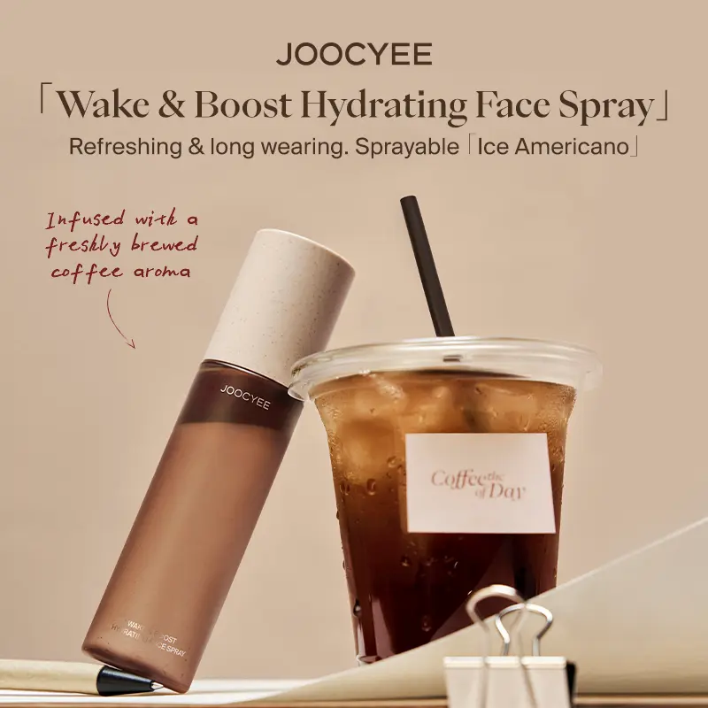 JOOCYEE Wake Boost Hydrating Face Spray, Hydrating Primer Spray, Caffeine & Collagen, Alcohol-Free, Dewy Glow, Face Mist, Face Spray, Caffeine Mist, Makeup Primer, Summerwins campingessentials