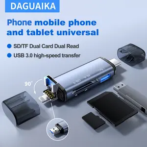 USB Type C to Card Reader Memory Card Reader OTG Adapter SD Card Reader for Phone with USB Camera Adapter Trail Game Camera Viewer Supports SD and TF Card MicroSD Card Adapter for Pad No App Required, Plug and play