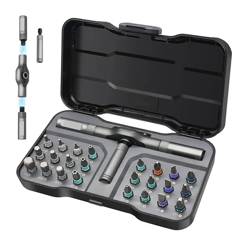 SEESE 24-in-1 Screwdriver Set, Switchable Magnetic Screwdriver & Ratchet Tool, Compact, Portable Home Repair Toolbox SEESE 24-in-1 Screwdriver Set, Switchable Magnetic Screwdriver & Ratchet Tool, Compact, Portable Home Repair Toolbox