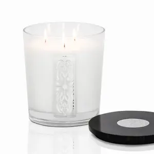 Involutus Glass Candle - Luxury 50 oz Hand-Poured Scented Candle with Givaudan Essential Oils & Ebony Cap for Elegant Home Decor Swiss Perfume House Aroma Ornaments