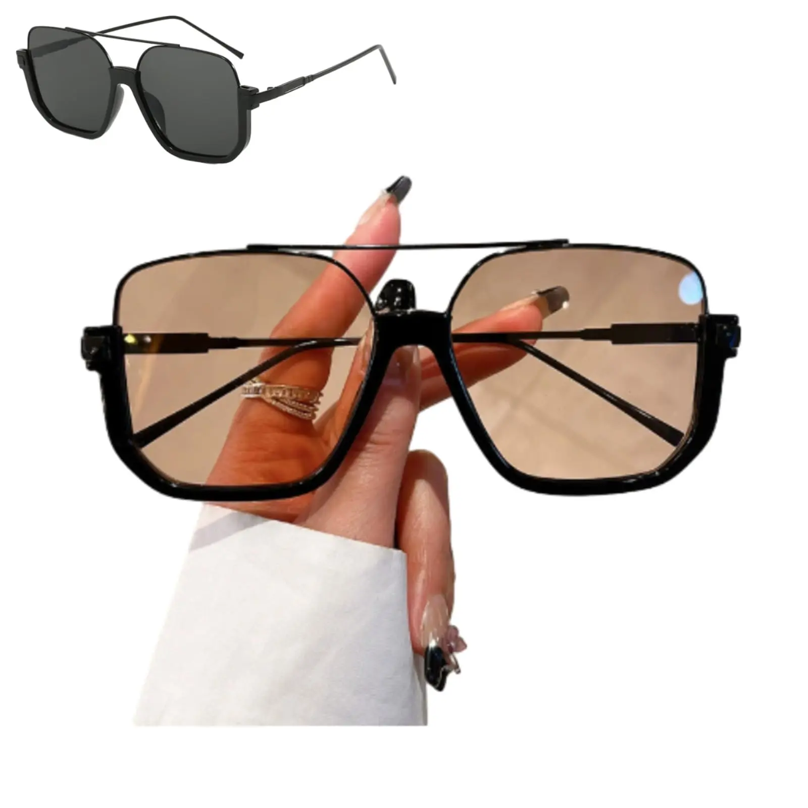 Oversized square sunglasses for women and men, casual fashion with UV protection, trendy eyewear for everyday wear and outdoor activities