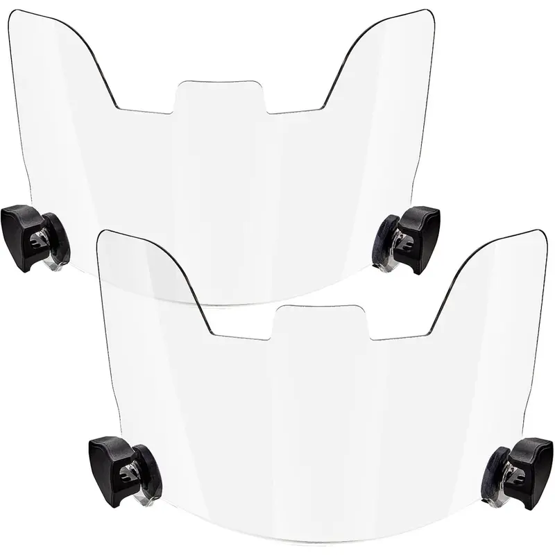 Football Visor Set - 2 Clear Visors with Clip System for Youth & Adult Helmets - Universal Fit, Glare Reduction, Easy Installation - Ideal for Soccer & Lacrosse - PC Material - 78x49x26.8cm Visibility