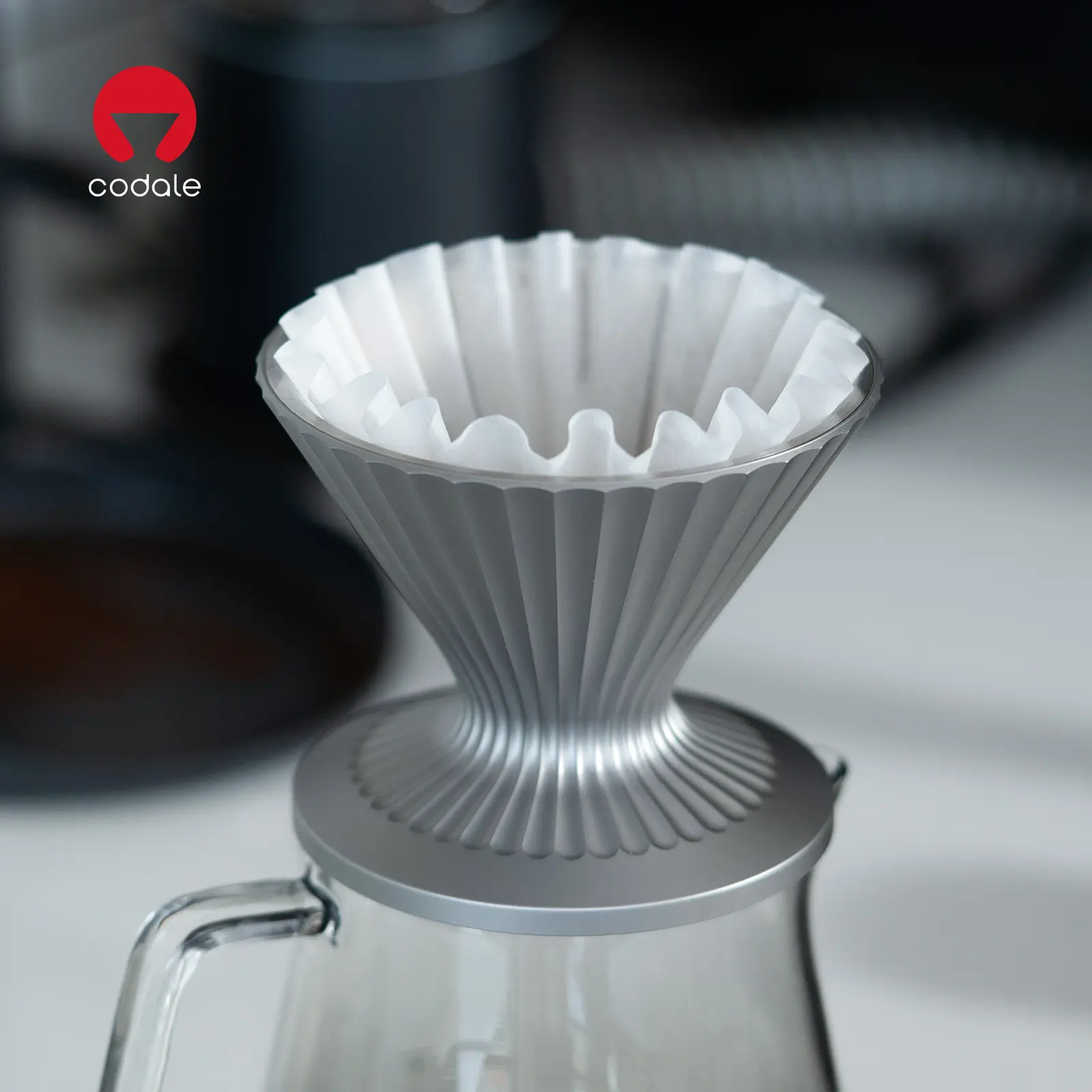 Codale Dripper Coffee Basket Shape Dripper with 16 ridges 7mm aperture fully releasing coffee aromas.