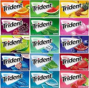 Trident Gum - 10+ Flavors - Breath Chewing Flavors Tropical Pineapple Minty Sweet - 14 Pieces Per Pack