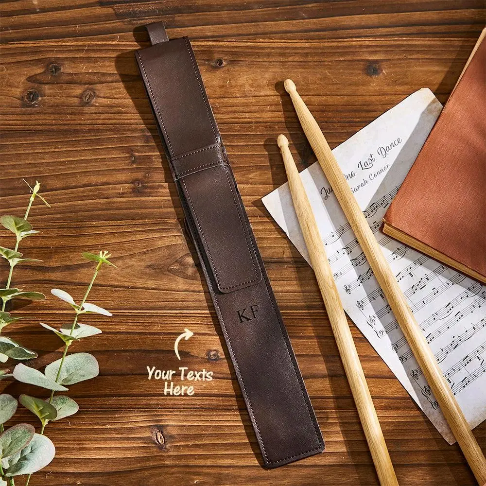 Custom Engraved Leather Drumstick Bag