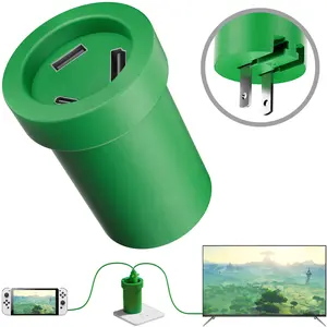 POWKONG Portable 65W GaN Switch Charging Dock&Hub Compatible with Nintendo Switch OLED/Switch, Swith Docking Station for TV with 4K 60Hz HDMI/USB-C PD Fast Charging/USB 2.0, Green