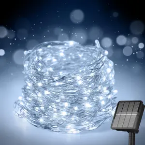 Solar String Lights 72Ft 200 LED Fairy Lights for Christmas Tree Garden Party Wedding Decor - Cold White