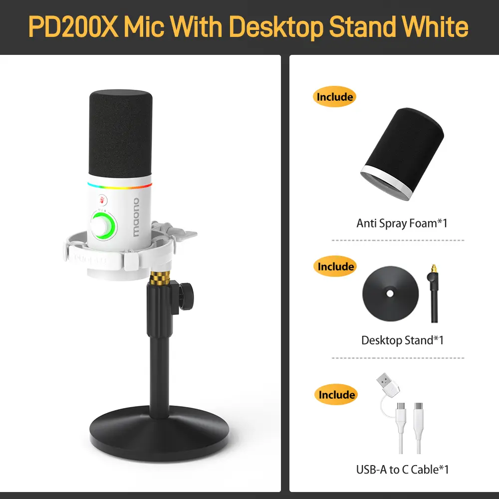 PD200XT White【With Desktop Stand】