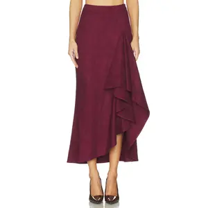 Line & Dot Valen Skirt in Maroon