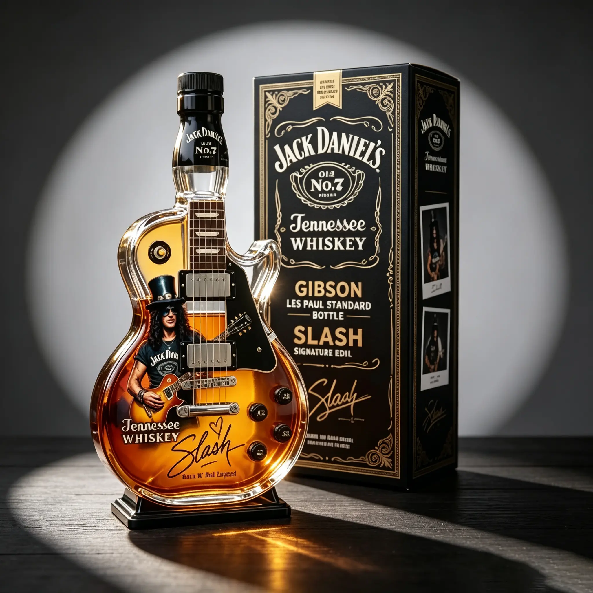 Slash Les Paul Guitar Whiskey Decanter, Iconic Rock Bar Collectible Bottle, 390ml, Unique Gift for Guitar & Rock Music Fans