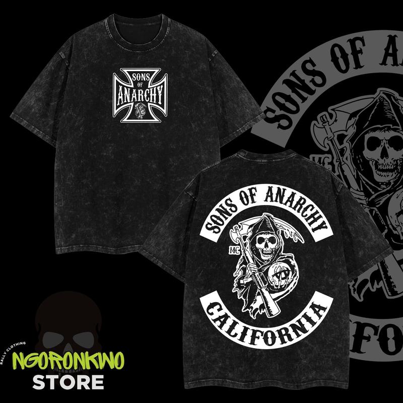 [Panic Wheels] Sons Of Anarchy Old School Hot Rod Heavy Washed T-Shirt ...
