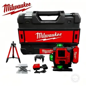 Milwaukee 16-Line Green Laser Level 4x360° Self-Leveling Kit with Tripod & 6000mAh Battery for Tile Installation Ceiling Alignment Construction Digital