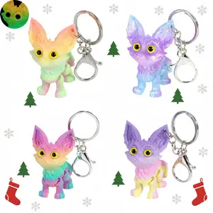 Gradient Color 3D Printed Fox Keychain – Cute Multi-Purpose Pendant for Bags, Keys, Car Mirror, Phone, Perfect Holiday & Christmas Gift, Dreamy Present for Girls