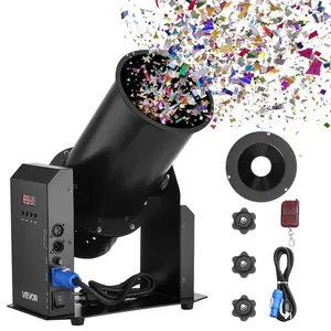 Electric Confetti Machine, 1500W Powerful Output Confetti Cannon Launcher, DMX512, Manual & Remote Control, Portable Confe-tti Shooter for Wedding Christmas Party Event Show Stage Nightclub