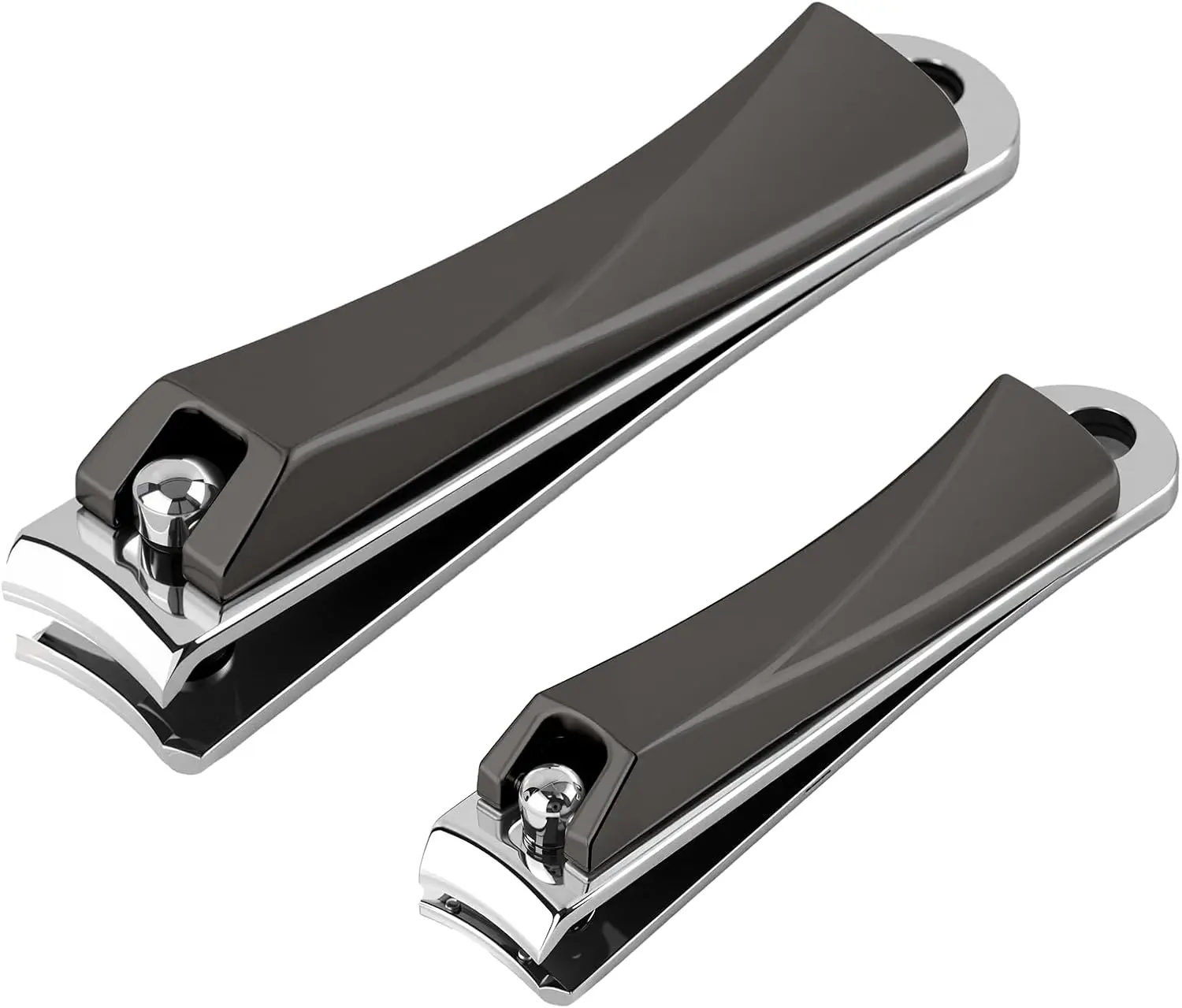 Ultra Sharp Stainless Steel Nail Clipper Set, 2-Piece Fingernail & Toenail Trimmer Kit for Thick Nails, Precision Nail Care Grooming Tools with Storage Case