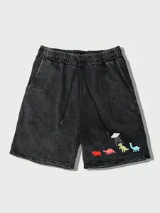 Men's Cartoon Dinosaur Print Shorts, Regular Fit Casual Street Comfy Shorts for Daily Wear, Men's Bottoms for All Seasons, Cotton