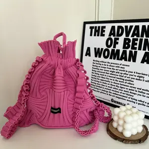 Backpack Lovely Knitting Weave Bag for Women Handbag Casual Multifunctional Bag