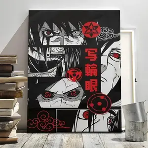 Uchiha Clan Sharingan Poster Unframed - Sasuke & Itachi Wall Art | Naruto Manga-Inspired Design
