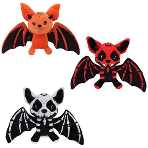 46Cm/18.11In Skeleton Halloween Bat Plush Toy Gothic Bat Vampir Batblood Plush Bat Plush Halloween Bat Doll Soft Stuffed Animal Doll Creative Gifts for Halloween Terrifying Halloween Decoration Plush Huggable Stuffed Animal