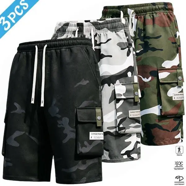 Men's 3-Pack Camo Cargo Shorts – Multi-Pocket Design,Durable material,Drawstring Waistband, Casual Streetwear Shorts, Perfect for Everyday Wear & Urban Styling SpringStatements