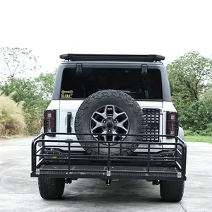 Hitch-Mounted Cargo Basket – 750 lbs Capacity Vehicle Cargo Carrier with High Side Rails, Powder Coated Trailer Cargo Rack Fits 2" Receiver for Car SUV Truck Camping Travel Road Trip