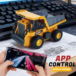 1:64 Scale Mini Remote Control Dump Truck Toy, Detailed Alloy Construction Vehicle Model, Type-C Charging, Perfect Gift for Adults & Kids