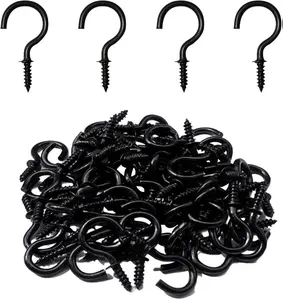 120 Pcs 5/8 Inch Screw-in Cup Hooks, Ceiling Hooks for Hanging, Black 120 Pcs 5/8 Inch Screw-in Cup Hooks, Ceiling Hooks for Hanging, Black