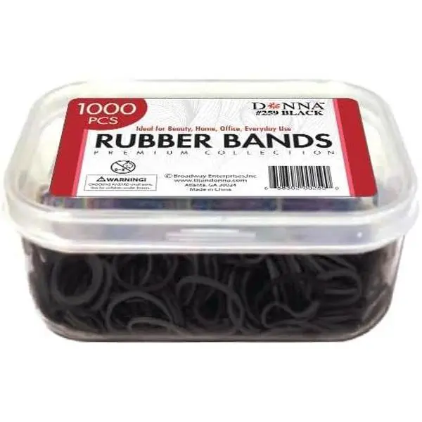 1000 count Black Rubber Bands for Hair - Durable Hair Elastics, Ideal for  Hair Types, No-Snag Rubber Bands for Everyday Styling and Secure Ponytails