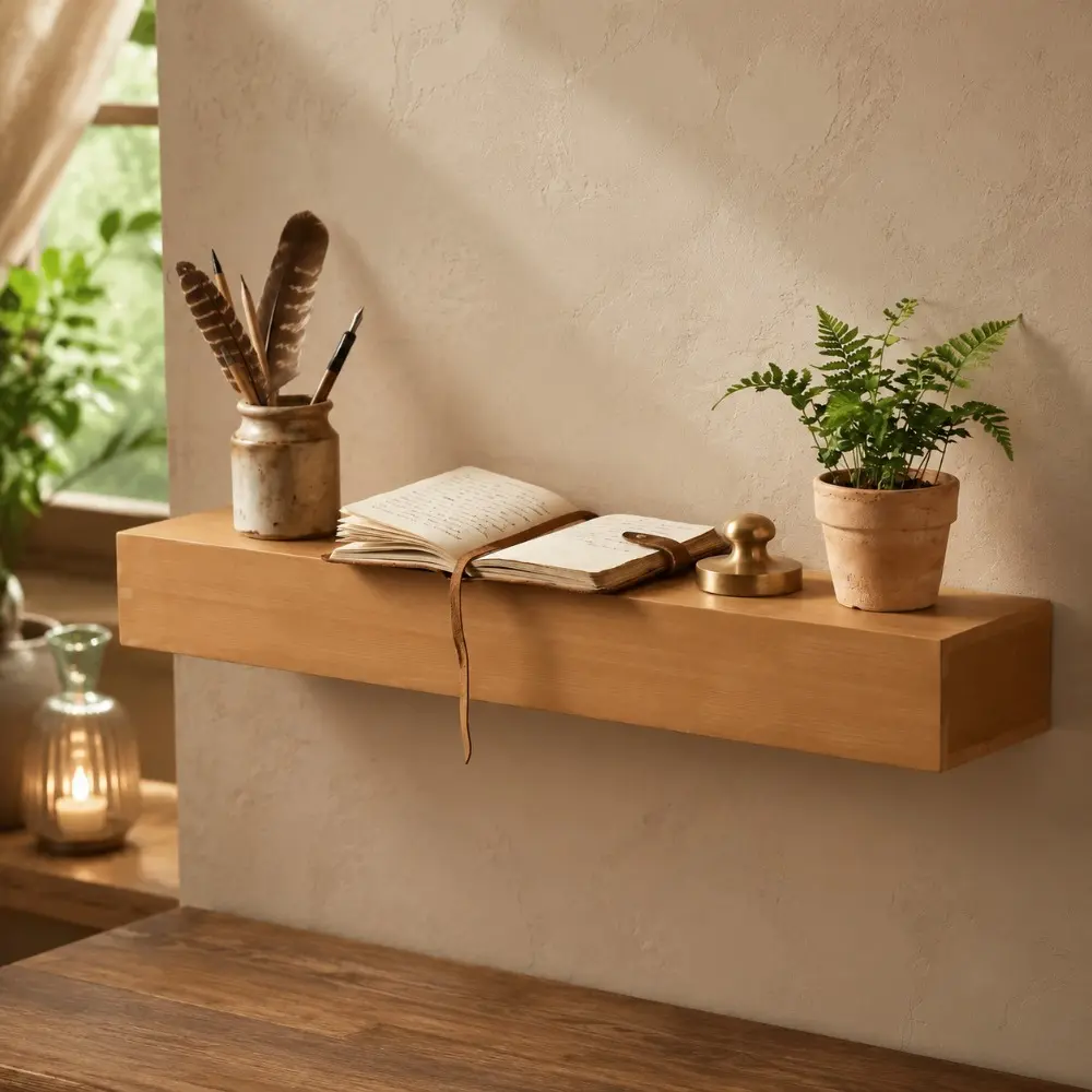 Littleox 48'' Fireplace Mantel Fir Wood Wall-Mounted & Floating Shelf for Home Decor with Flat Surface